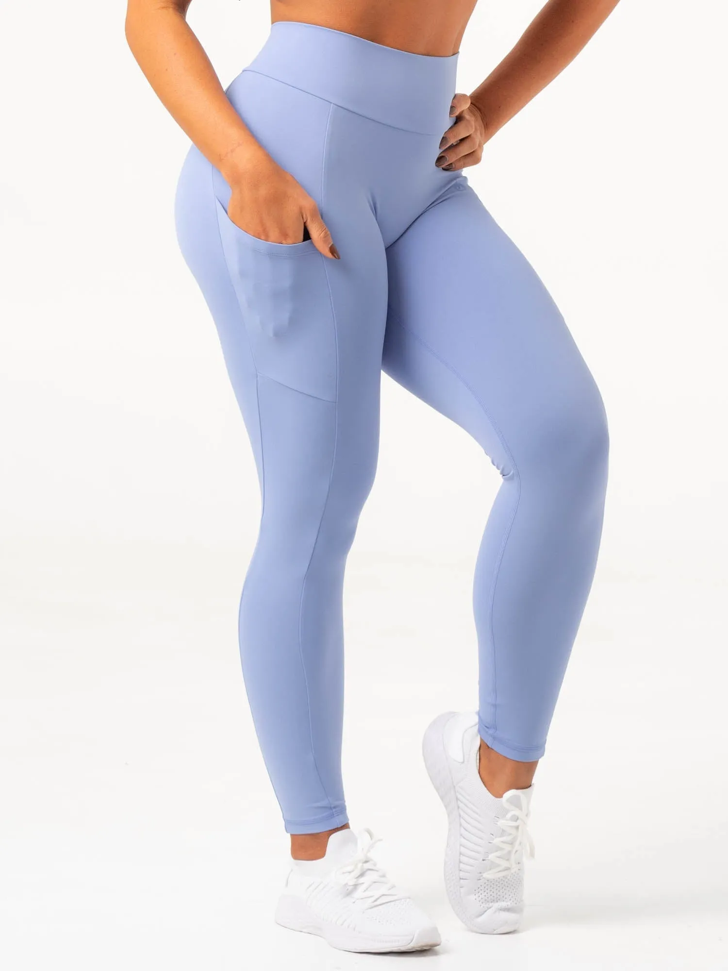 NKD V Scrunch Pocket Leggings - Dreamy Blue sold by Ryderwear product image thumbnail 2