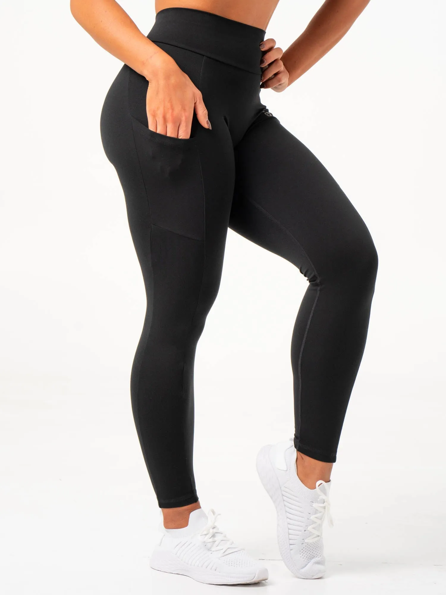 NKD V Scrunch Pocket Leggings - Black sold by Ryderwear product image thumbnail 4