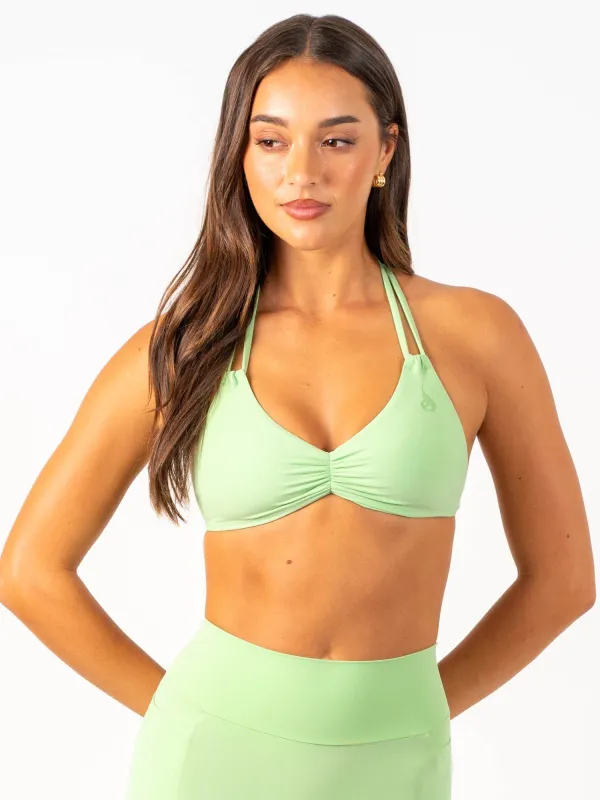 NKD Twin Strap Halter Bra - Green Glow sold by Ryderwear