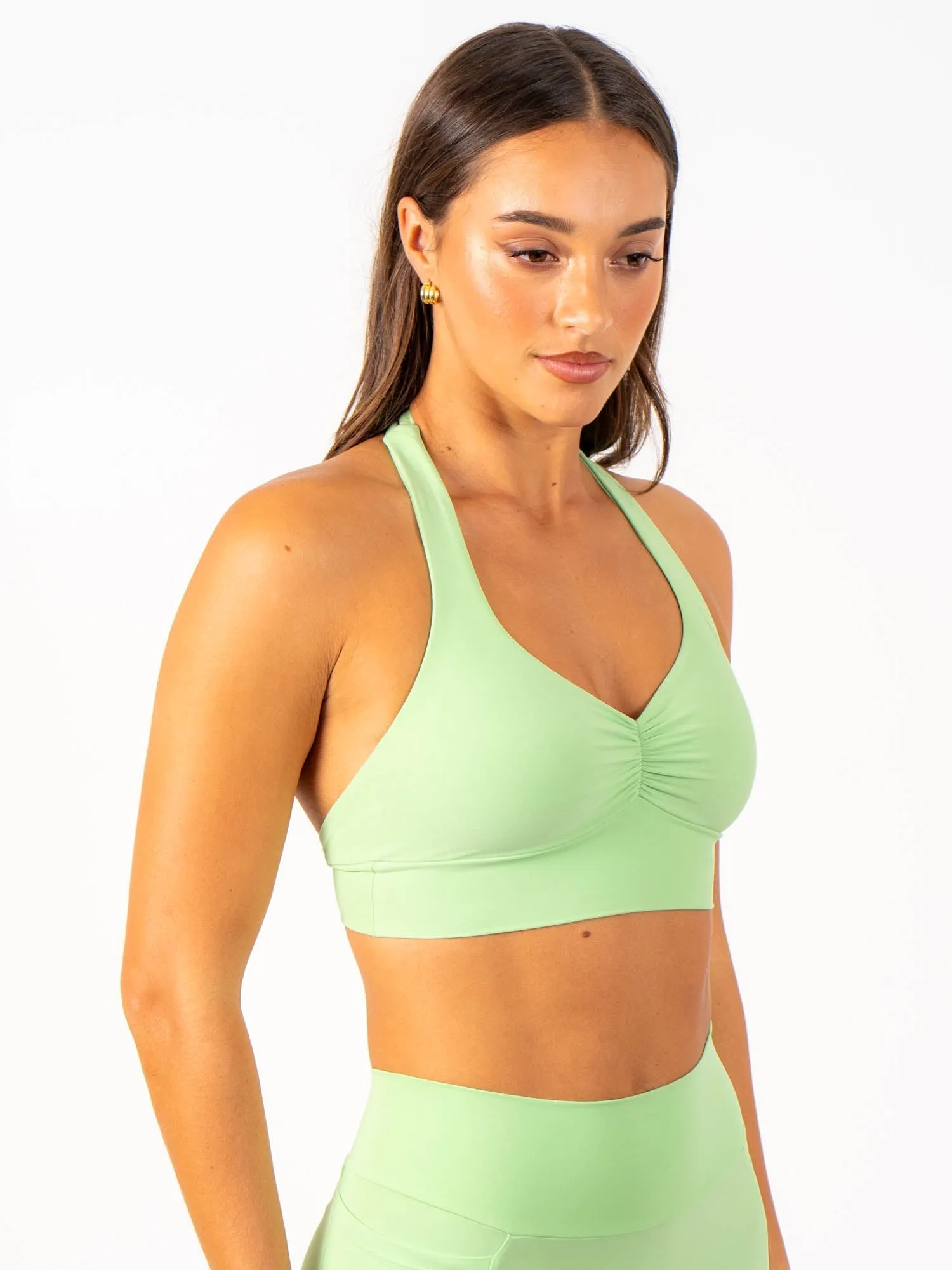 NKD Scrunch Halter Bra - Green Glow sold by Ryderwear product image thumbnail 3