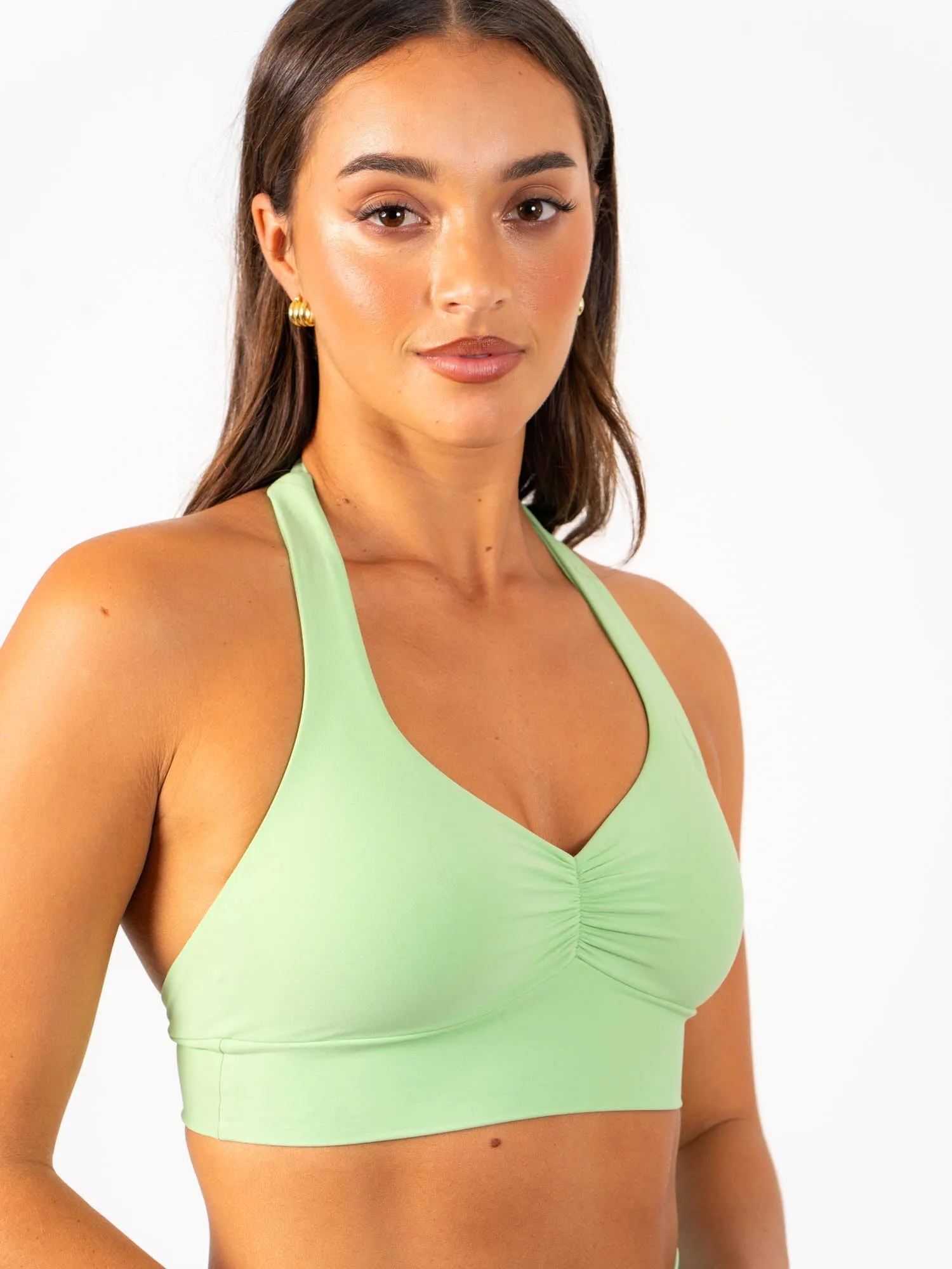 NKD Scrunch Halter Bra - Green Glow sold by Ryderwear product image thumbnail 4