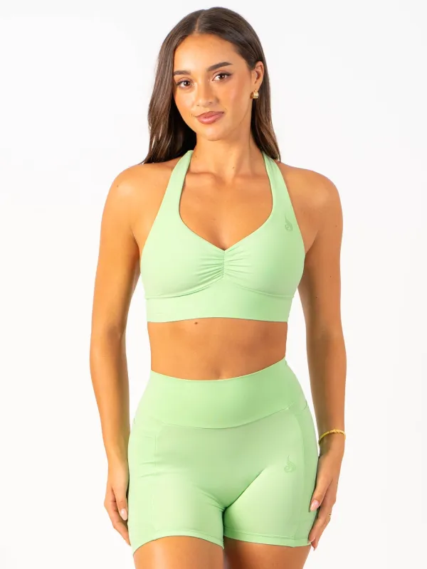 NKD Scrunch Halter Bra - Green Glow sold by Ryderwear