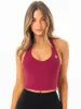 NKD Halter Shelf Tank - Wine sold by Ryderwear