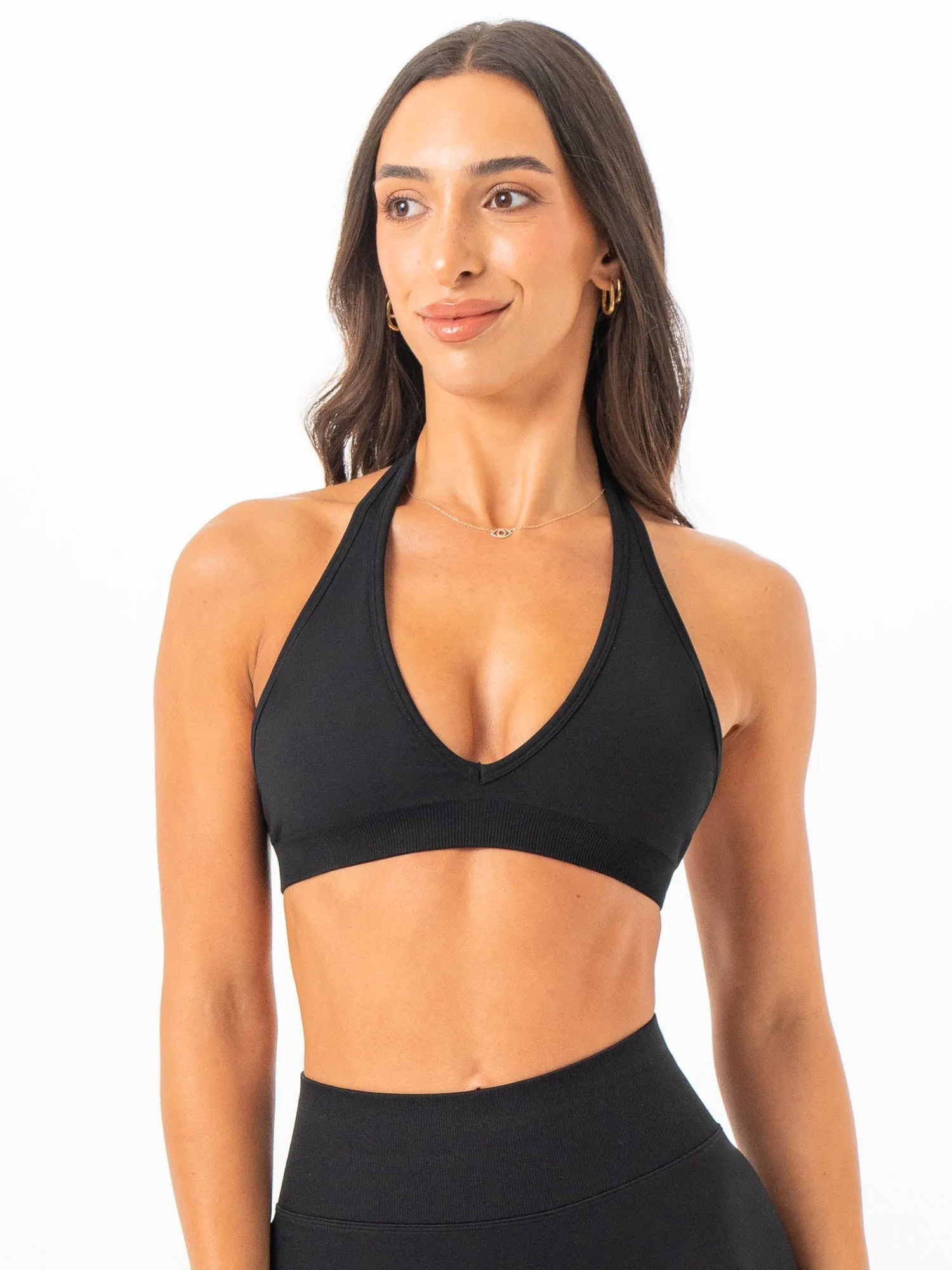 Sculpt Seamless Halter Bra - Black sold by Ryderwear