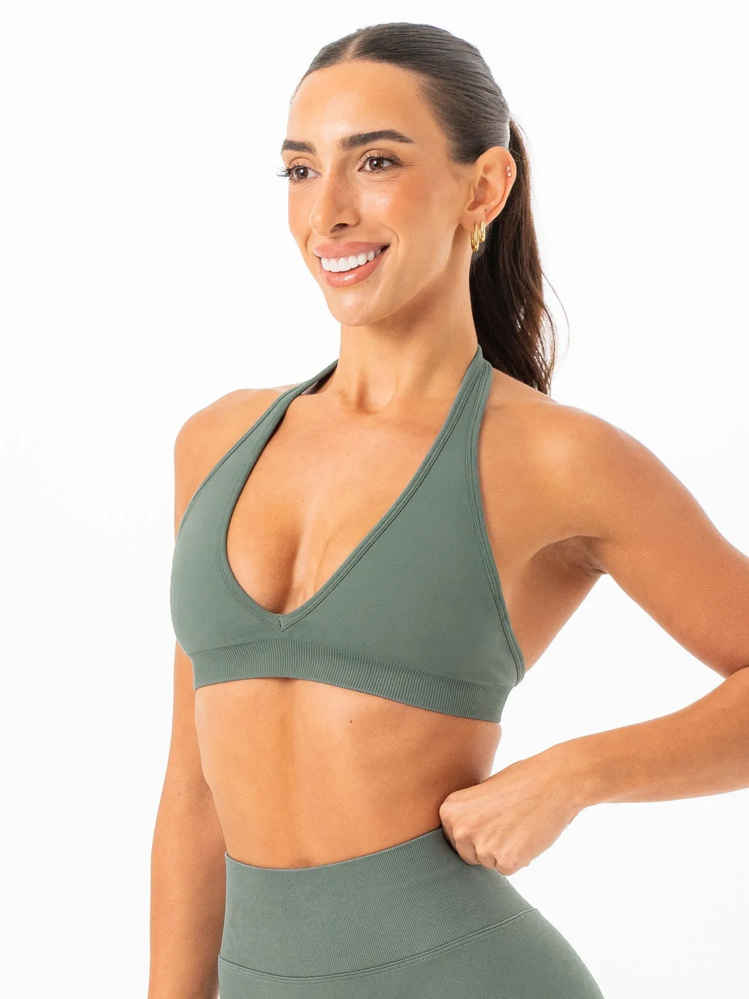 Sculpt Seamless Halter Bra - Forest sold by Ryderwear product image thumbnail 3