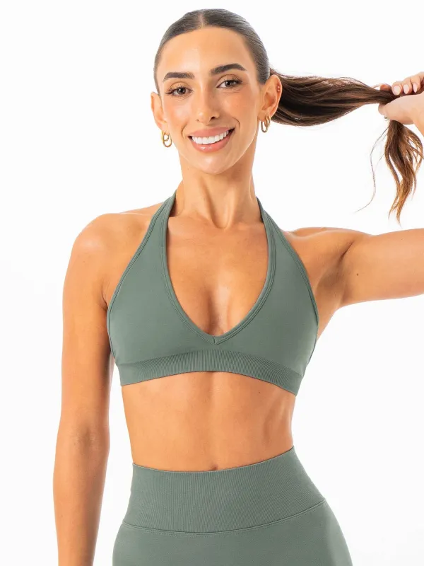 Sculpt Seamless Halter Bra - Forest sold by Ryderwear