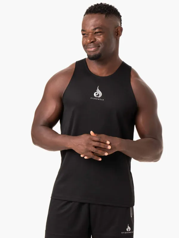 Heighten Mesh Regular Tank - Black sold by Ryderwear