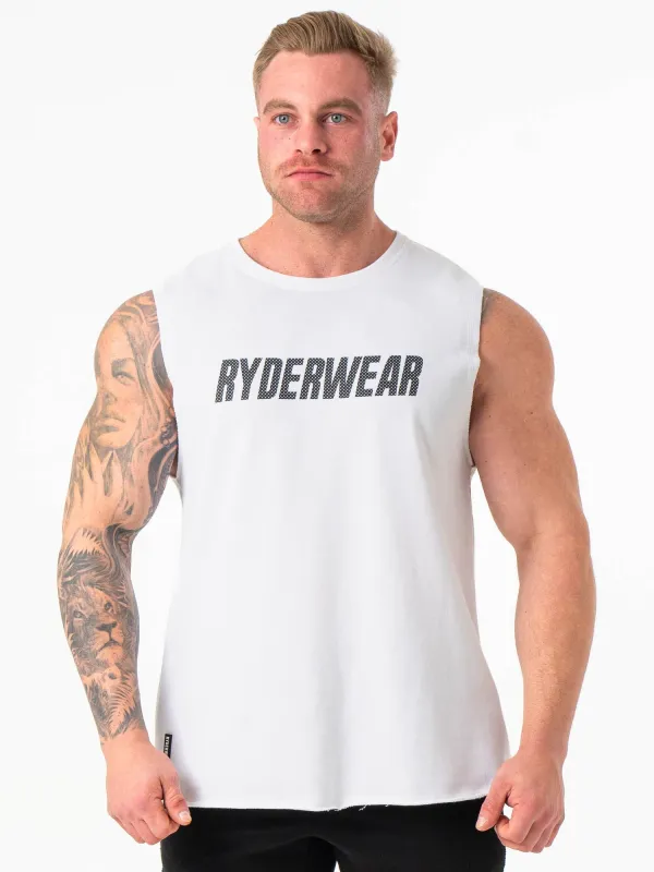 Flex Fleece Tank - White sold by Ryderwear