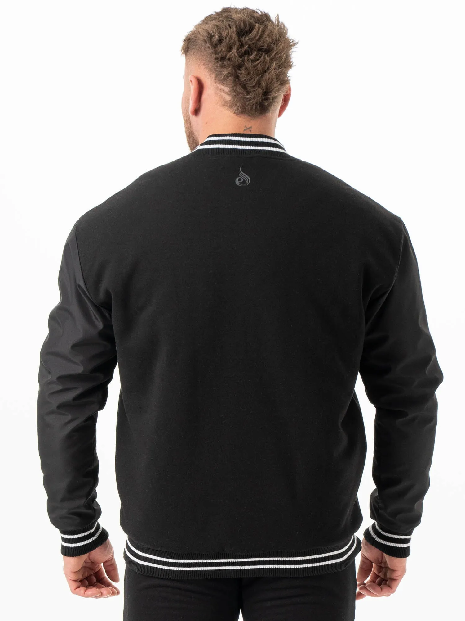 Varsity Bomber Jacket - Black/Black sold by Ryderwear product image thumbnail 2