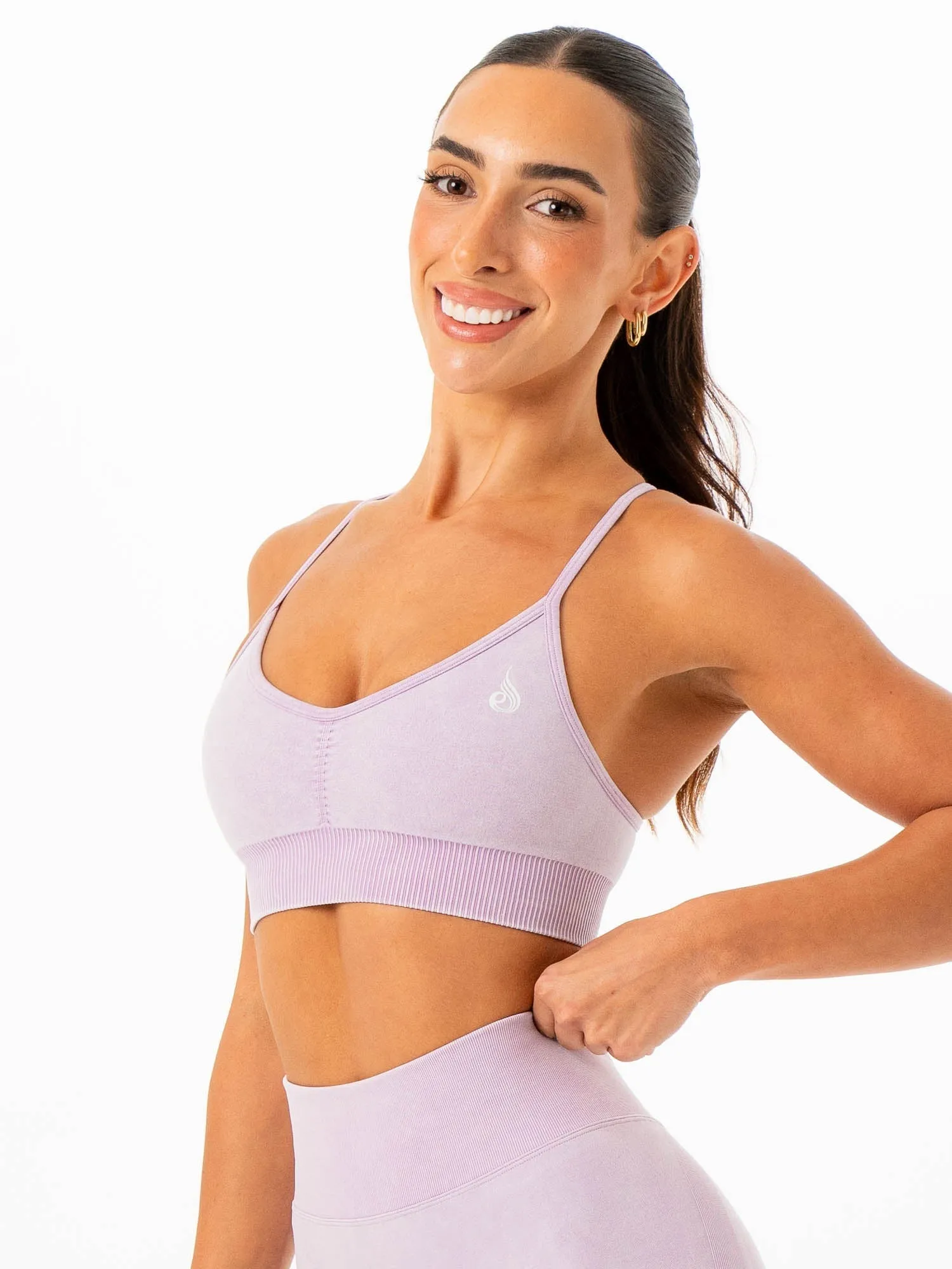 Stonewash Seamless Sports Bra - Lilac Stonewash sold by Ryderwear product image thumbnail 4
