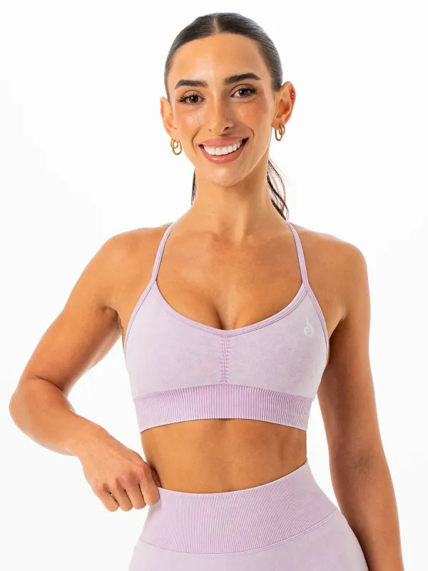 Stonewash Seamless Sports Bra - Lilac Stonewash sold by Ryderwear
