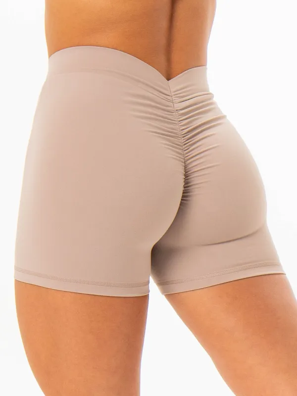 NKD V Scrunch Shorts - Almond sold by Ryderwear