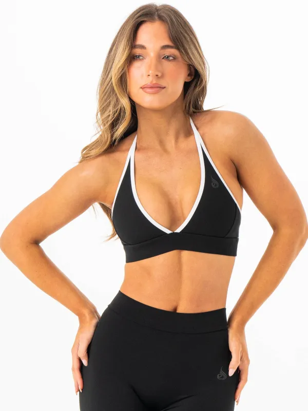 NKD Contrast Halter Bra - Black sold by Ryderwear