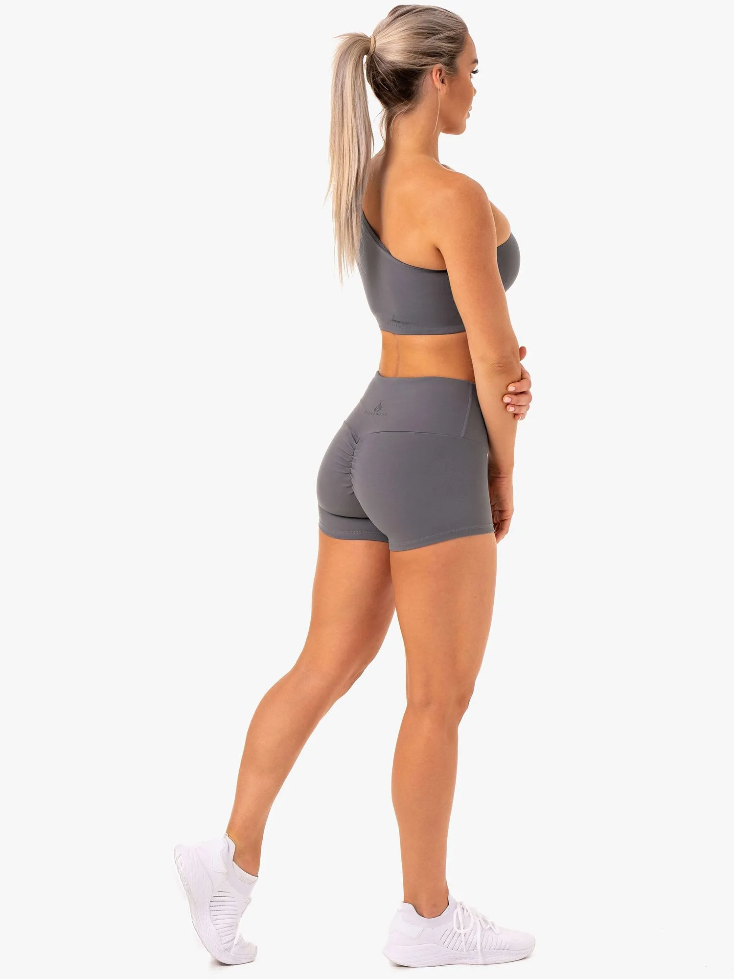 Adapt High Waisted Scrunch Shorts - Grey sold by Ryderwear product image thumbnail 4
