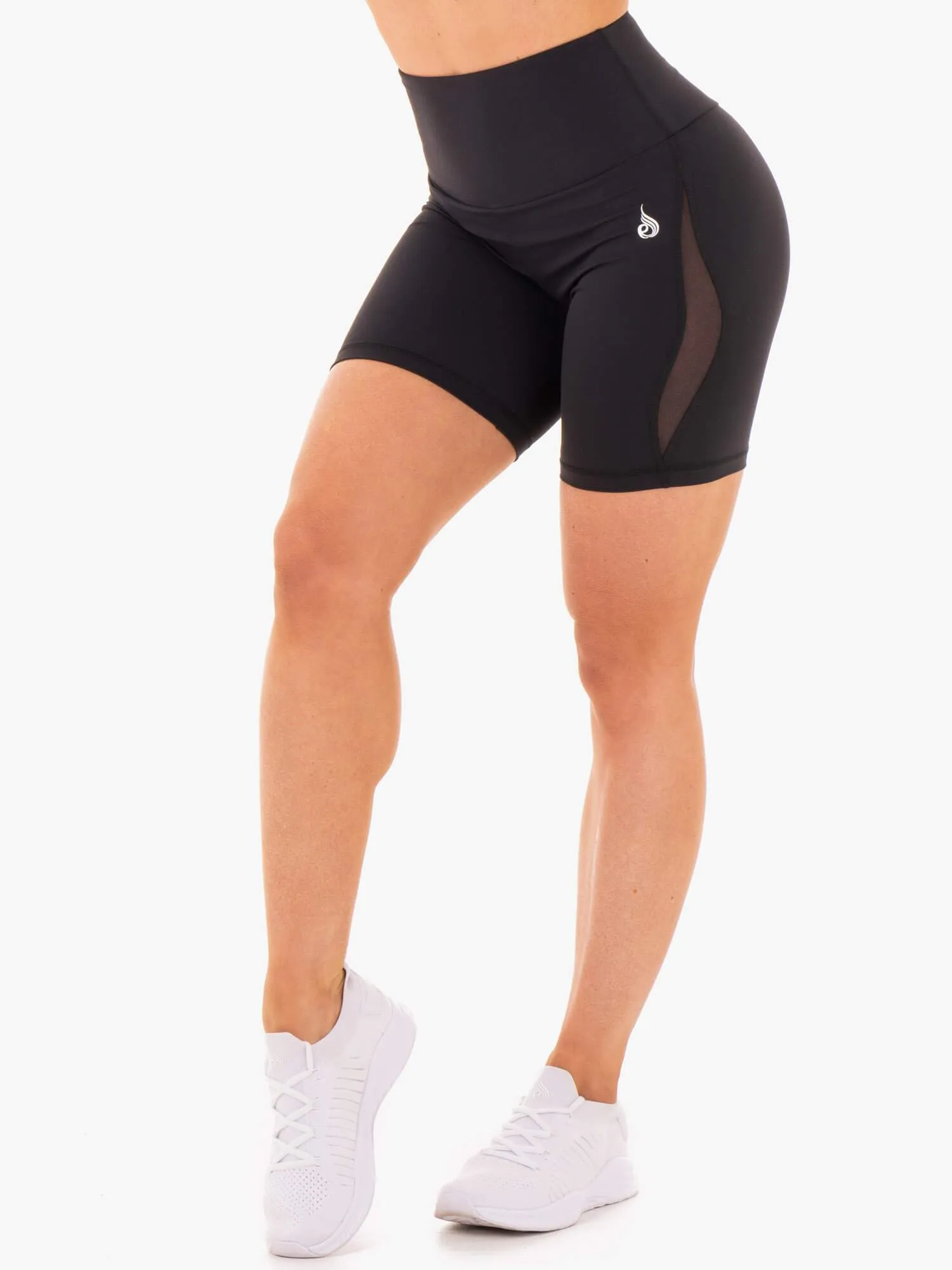Hype High Waisted Mesh Shorts - Black sold by Ryderwear