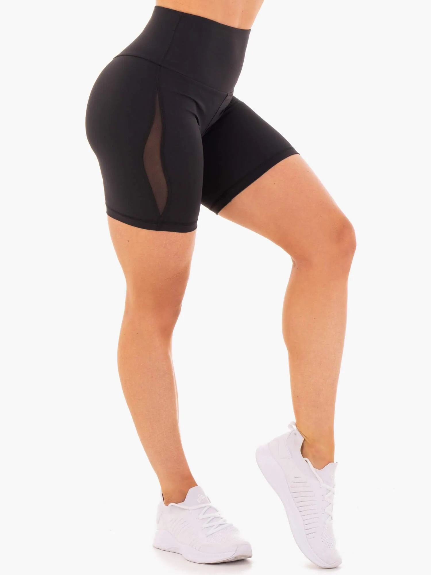 Hype High Waisted Mesh Shorts - Black sold by Ryderwear product image thumbnail 4