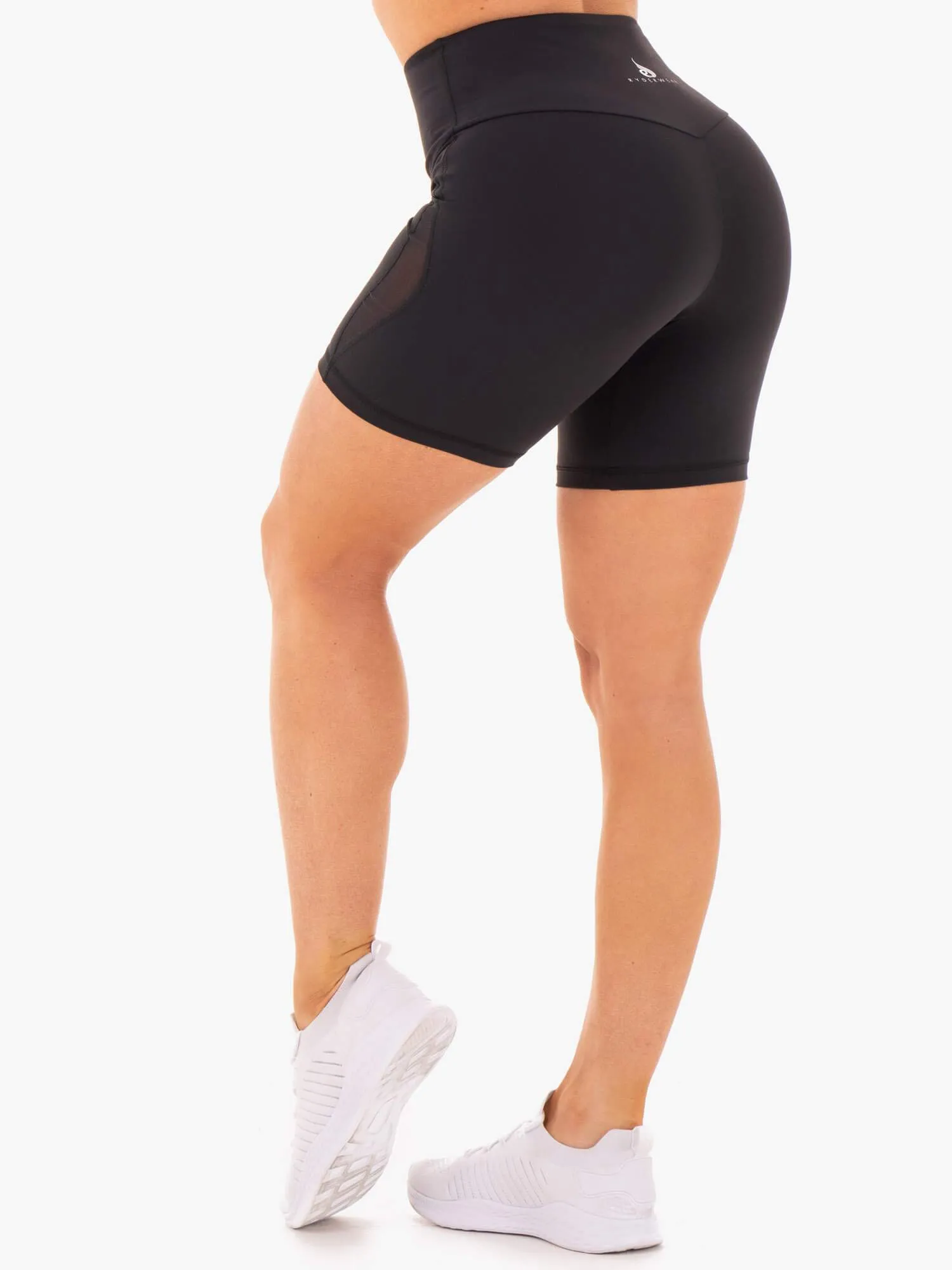 Hype High Waisted Mesh Shorts - Black sold by Ryderwear product image thumbnail 2