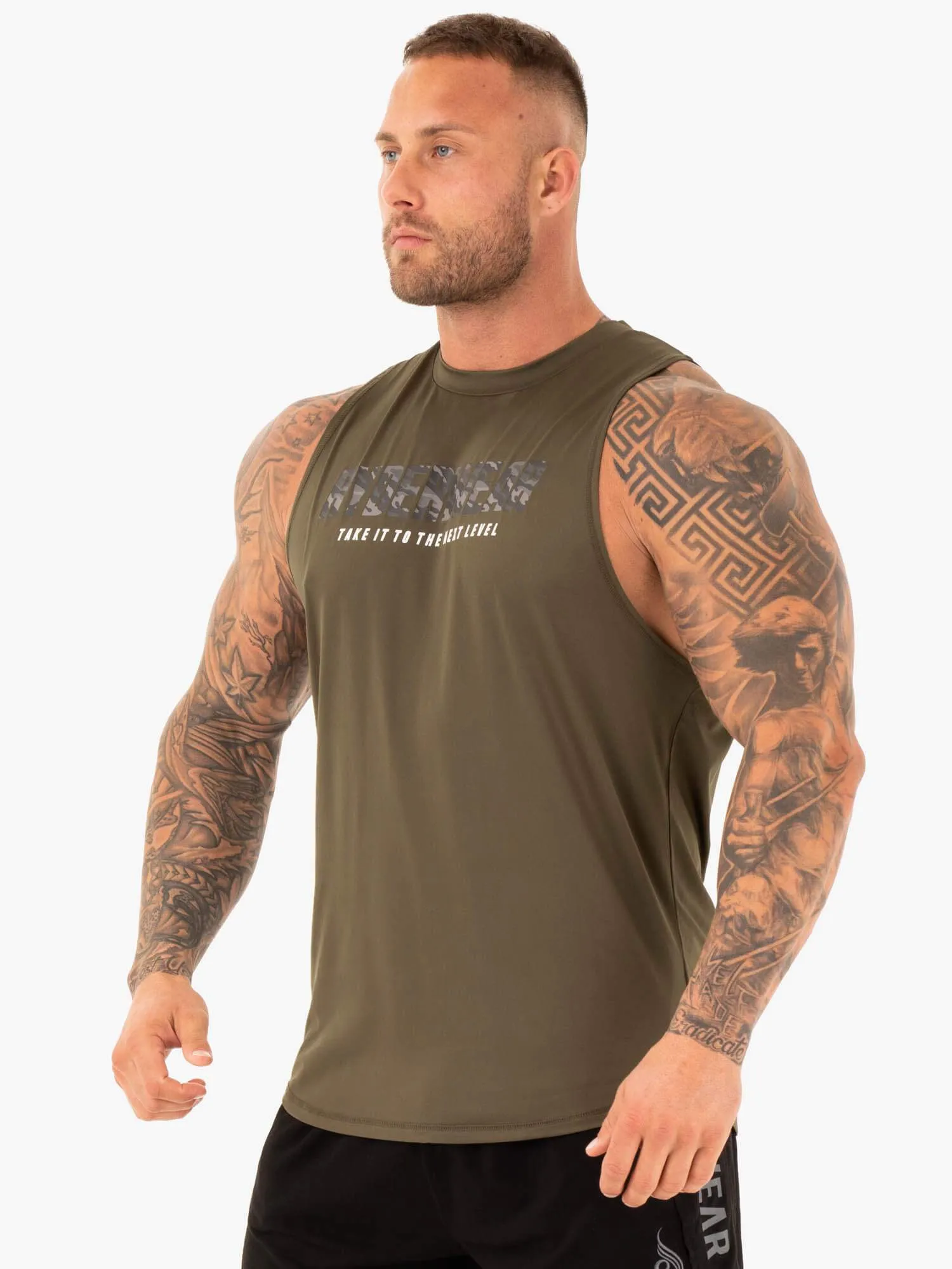 Strength Baller Tank - Khaki sold by Ryderwear product image thumbnail 3