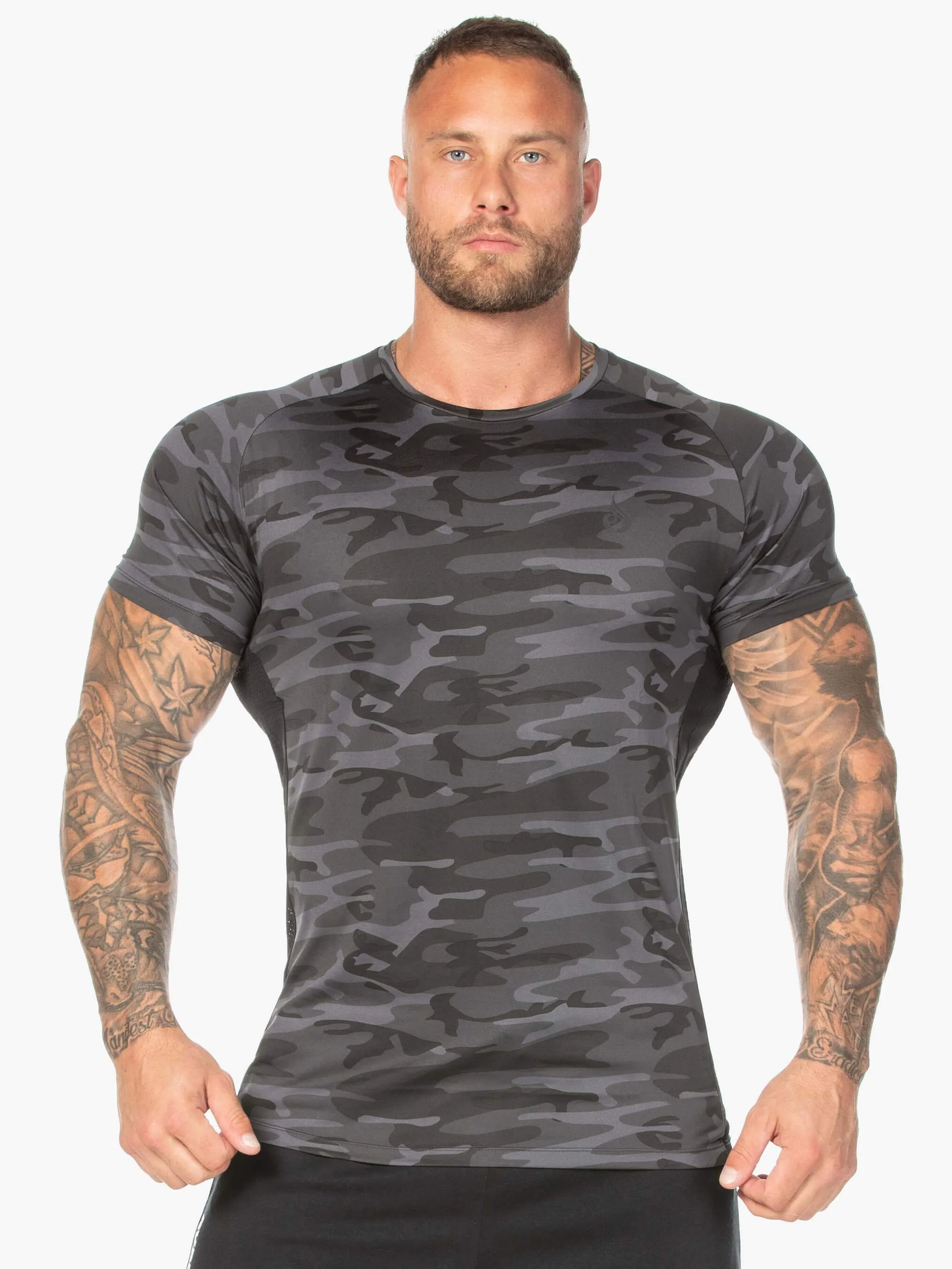 Camo Mesh T-Shirt - Black Camo sold by Ryderwear