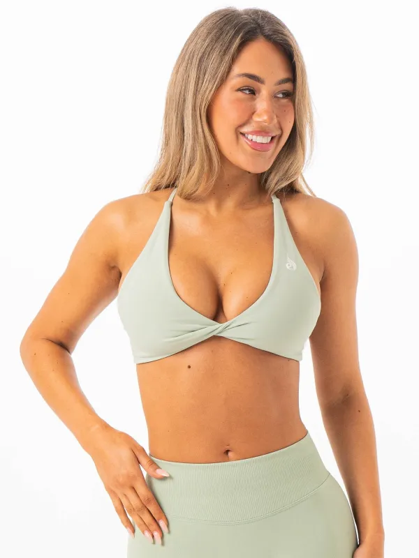 NKD Twist Sports Bra - Pistachio sold by Ryderwear