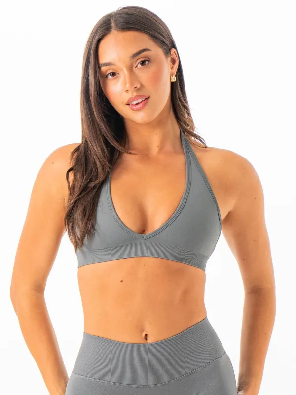 Sculpt Seamless Halter Bra - Slate sold by Ryderwear