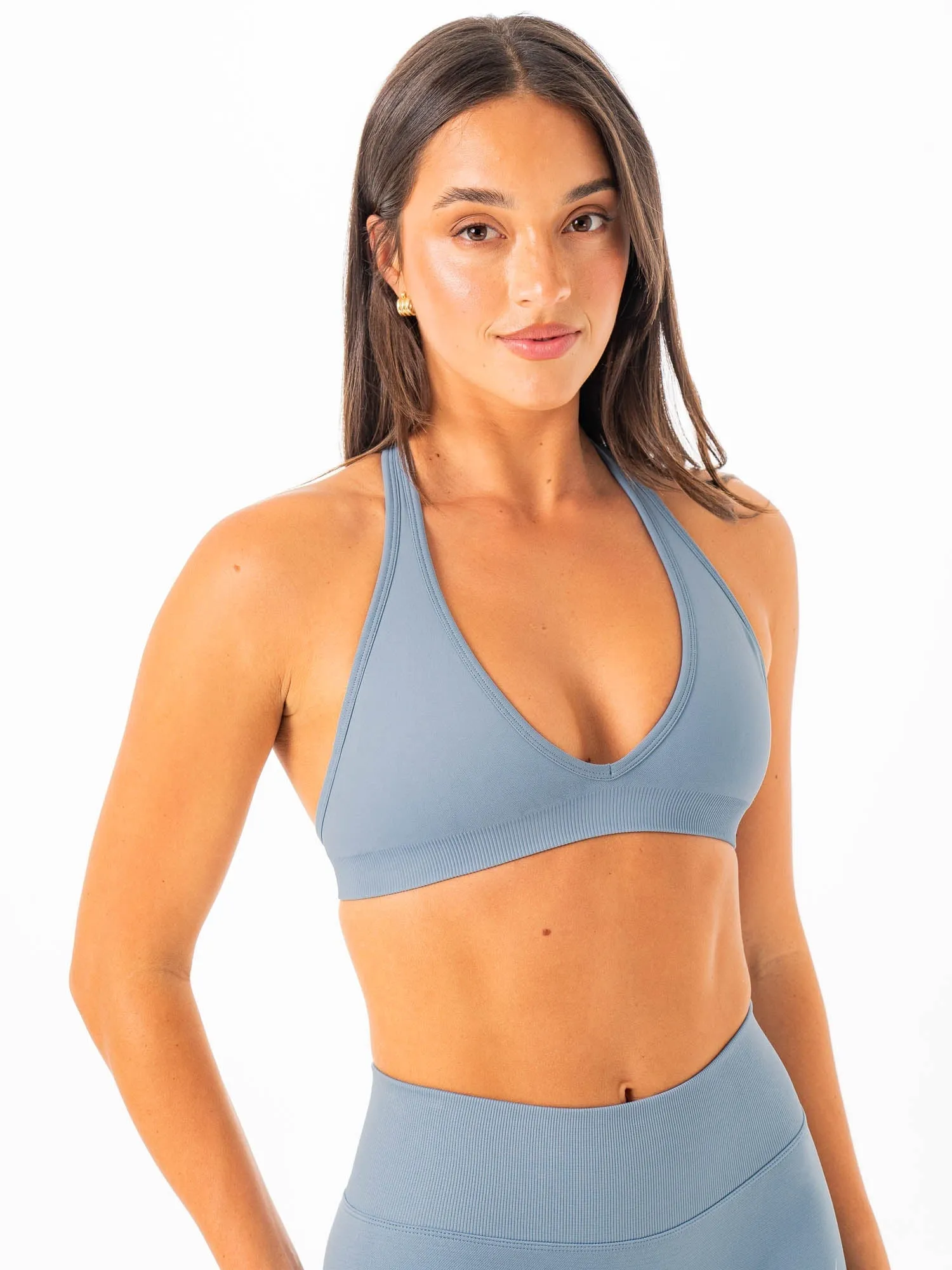 Sculpt Seamless Halter Bra - Steel Blue sold by Ryderwear product image thumbnail 5