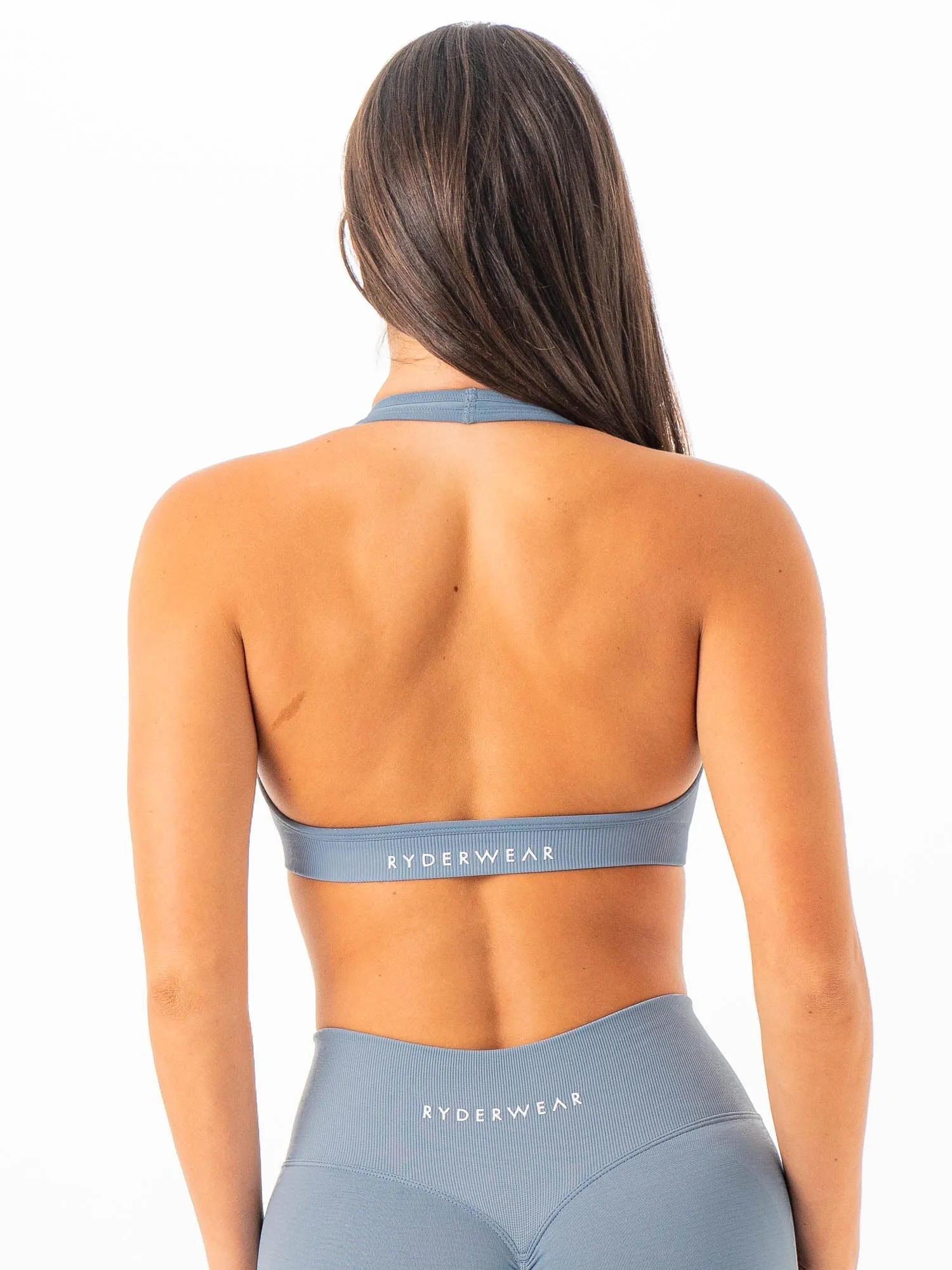 Sculpt Seamless Halter Bra - Steel Blue sold by Ryderwear product image thumbnail 2