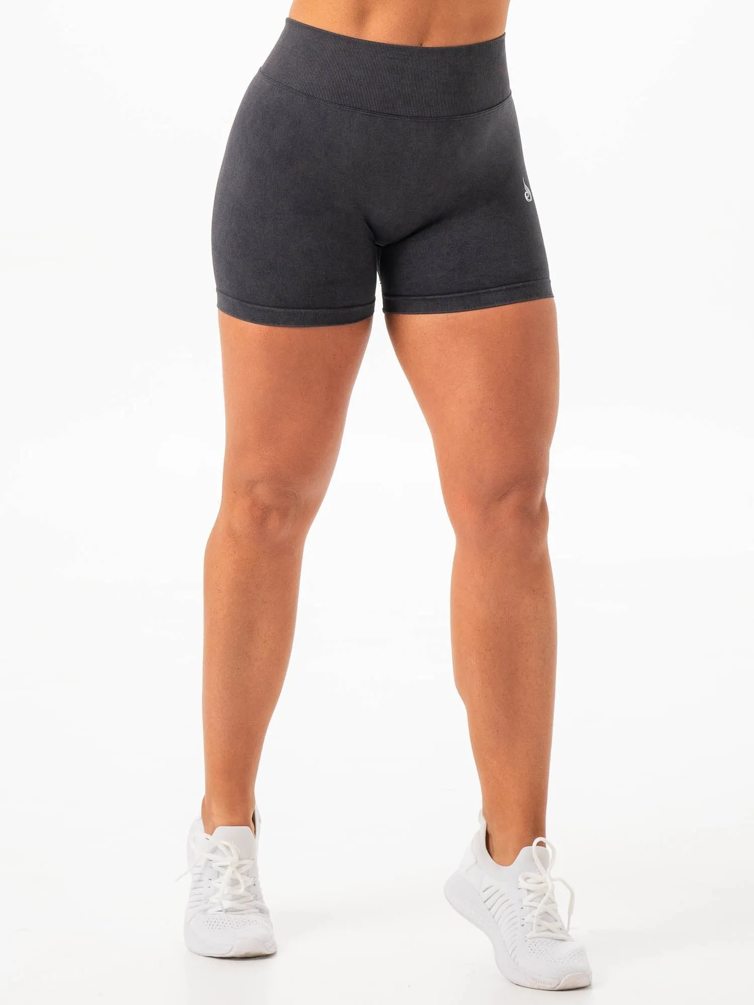 Stonewash Seamless V Back Shorts - Black sold by Ryderwear product image thumbnail 5