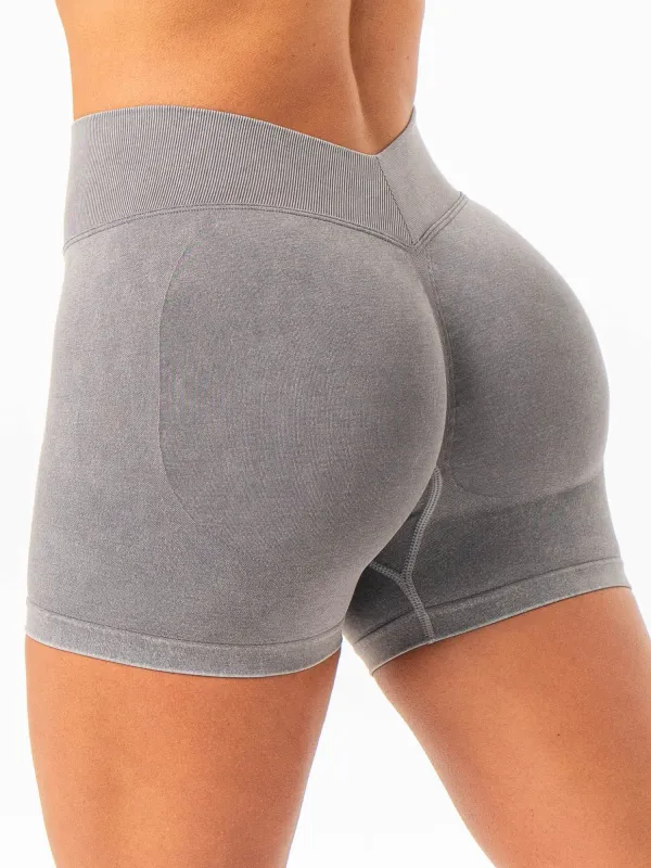 Stonewash Seamless V Back Shorts - Grey sold by Ryderwear