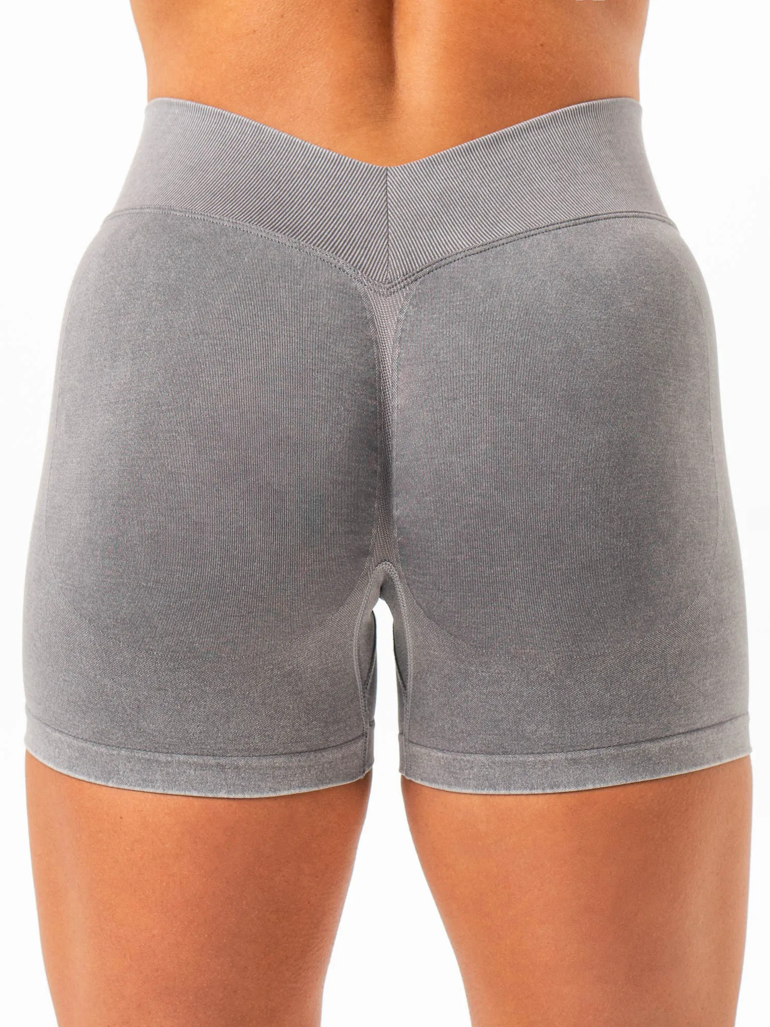 Stonewash Seamless V Back Shorts - Grey sold by Ryderwear product image thumbnail 3