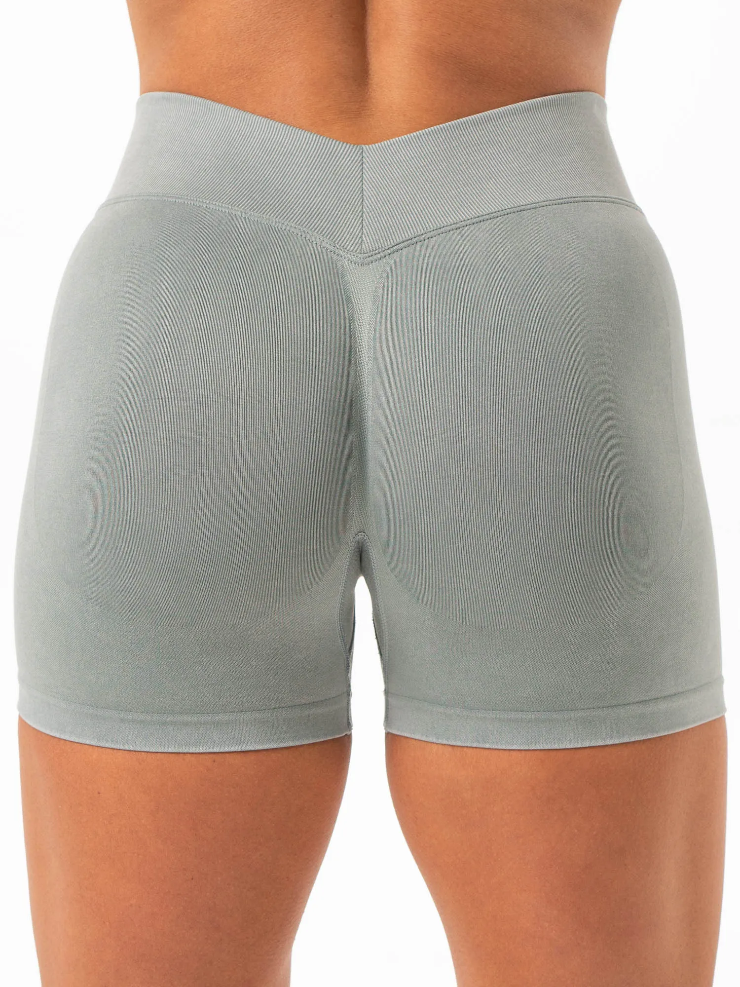 Stonewash Seamless V Back Shorts - Sage sold by Ryderwear product image thumbnail 3