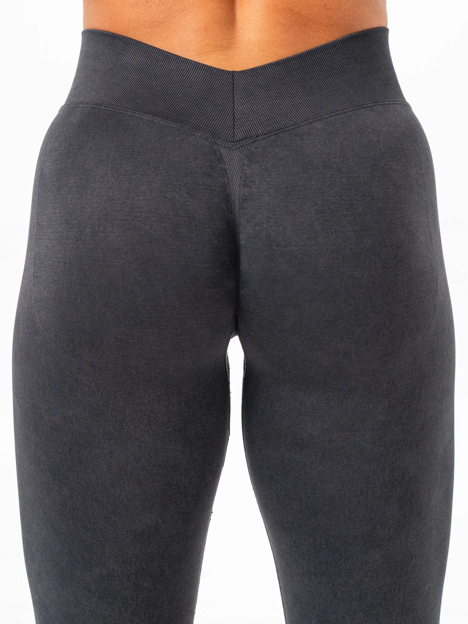 Stonewash Seamless V Back Leggings - Black sold by Ryderwear product image thumbnail 3