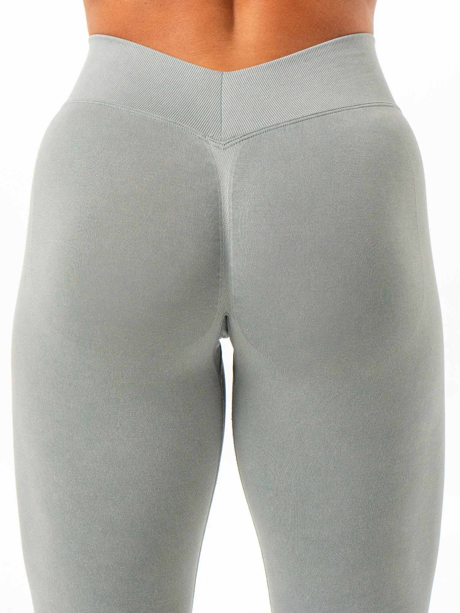 Stonewash Seamless V Back Leggings - Sage sold by Ryderwear product image thumbnail 3