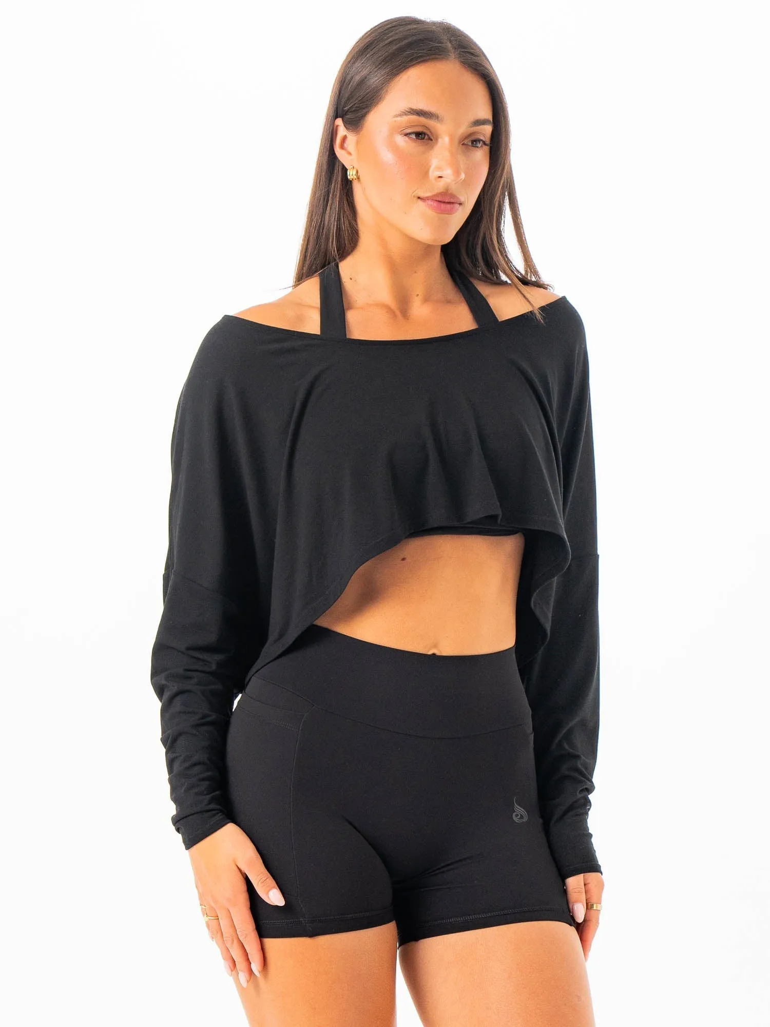 Slouchy Off Shoulder Top - Black sold by Ryderwear product image thumbnail 3