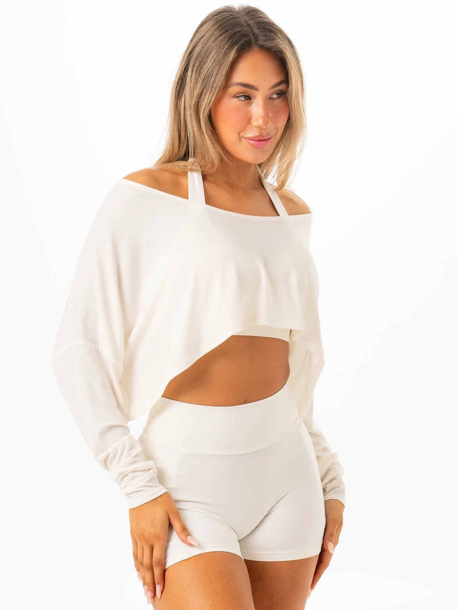 Slouchy Off Shoulder Top - Vanilla sold by Ryderwear product image thumbnail 4