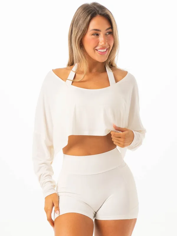 Slouchy Off Shoulder Top - Vanilla sold by Ryderwear