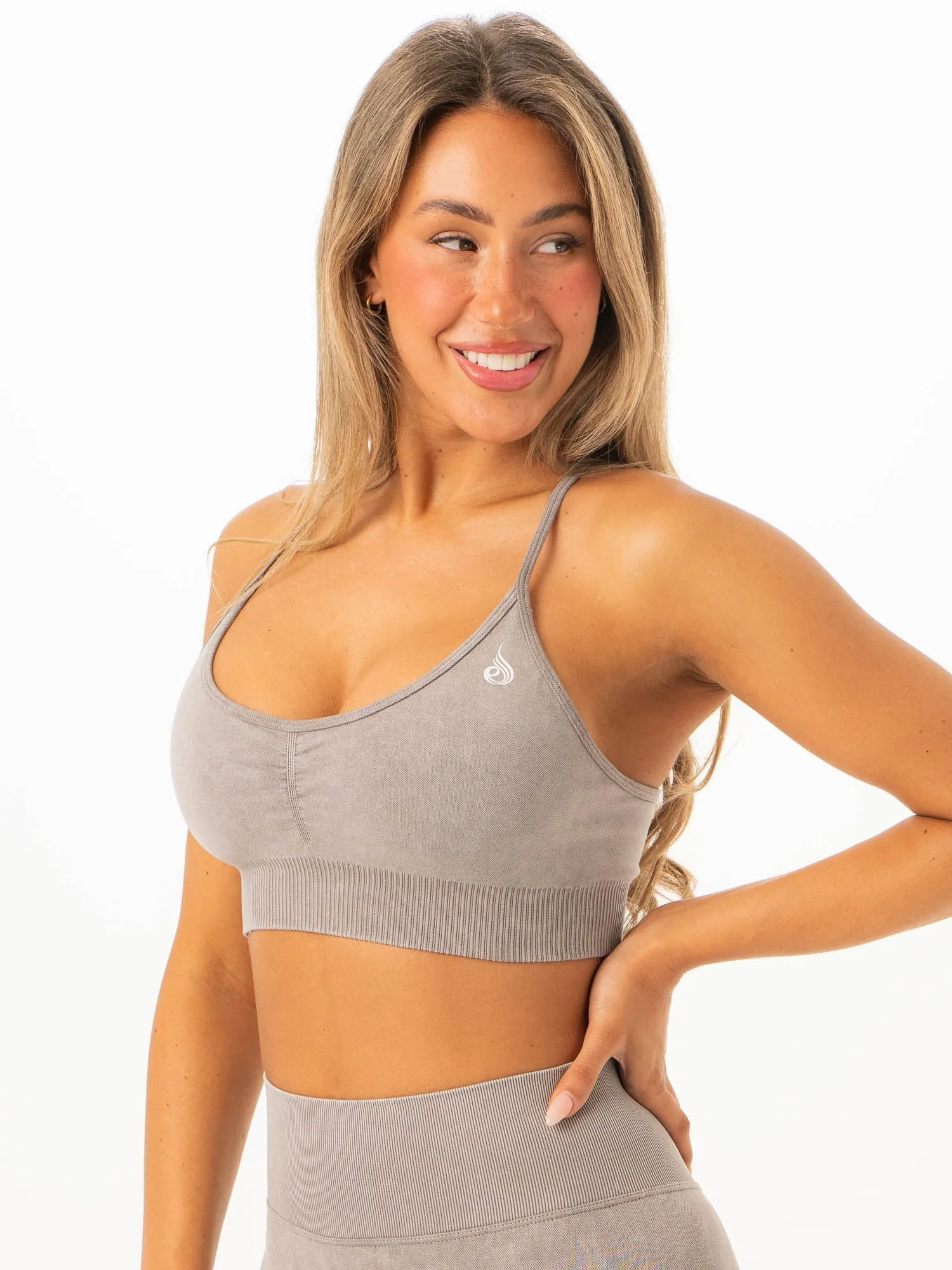 Stonewash Seamless Sports Bra - Ash Stonewash sold by Ryderwear product image thumbnail 3