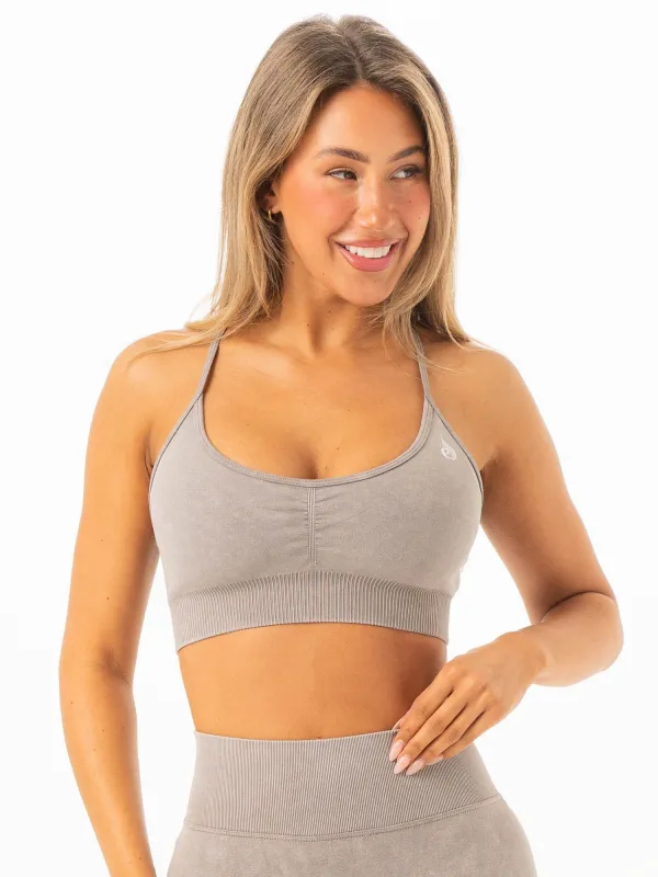 Stonewash Seamless Sports Bra - Ash Stonewash sold by Ryderwear