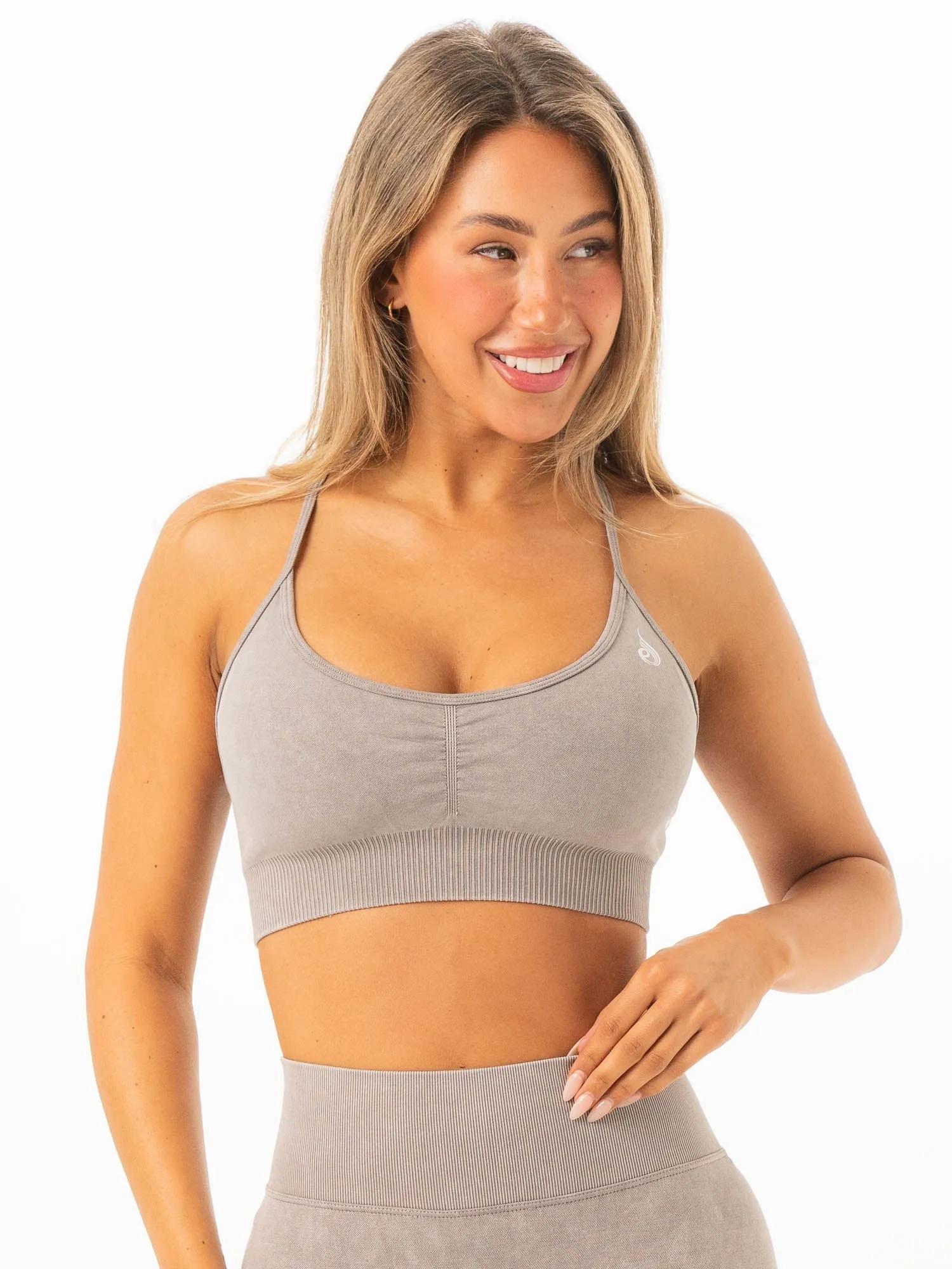 Stonewash Seamless Sports Bra - Ash Stonewash sold by Ryderwear