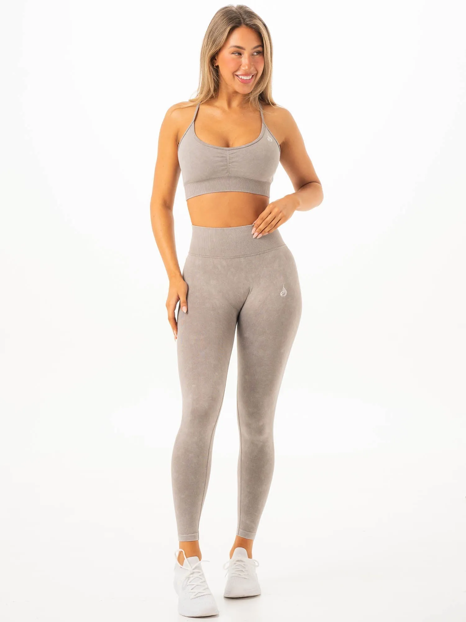 Stonewash Seamless Sports Bra - Ash Stonewash sold by Ryderwear product image thumbnail 5