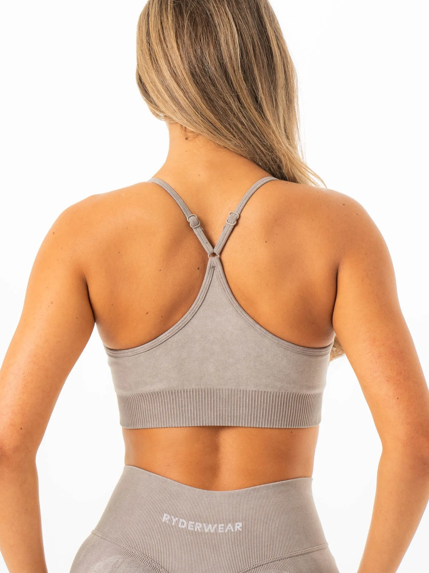 Stonewash Seamless Sports Bra - Ash Stonewash sold by Ryderwear product image thumbnail 2