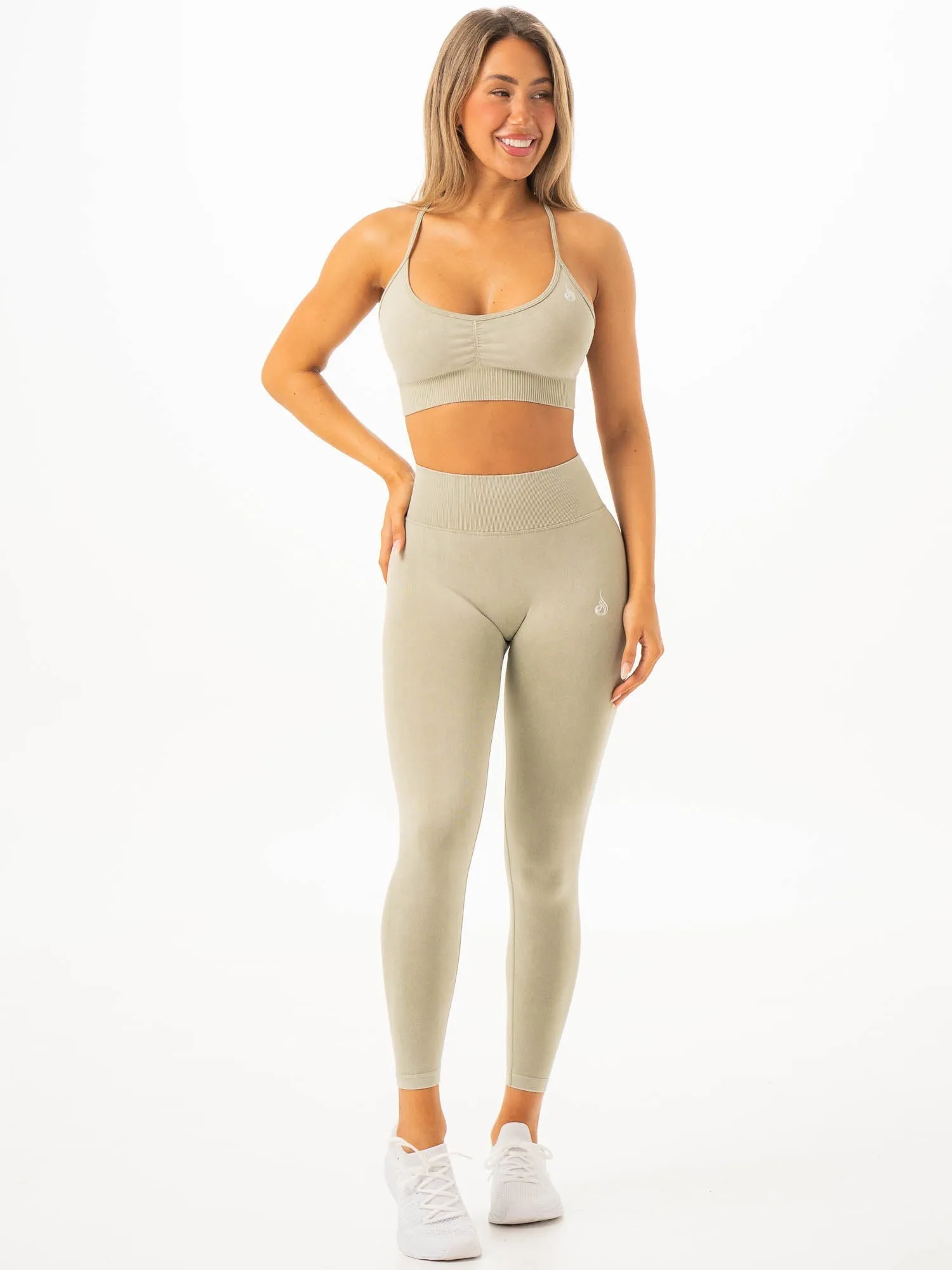 Stonewash Scrunch Seamless Leggings - Matcha Stonewash sold by Ryderwear product image thumbnail 5