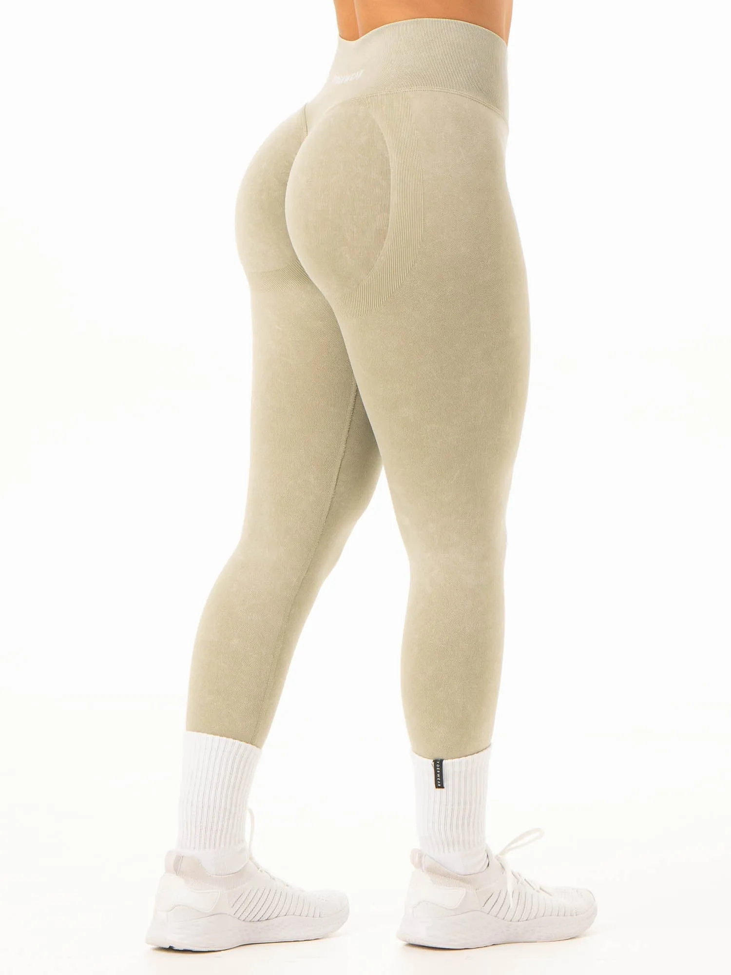 Stonewash Scrunch Seamless Leggings - Matcha Stonewash sold by Ryderwear product image thumbnail 3