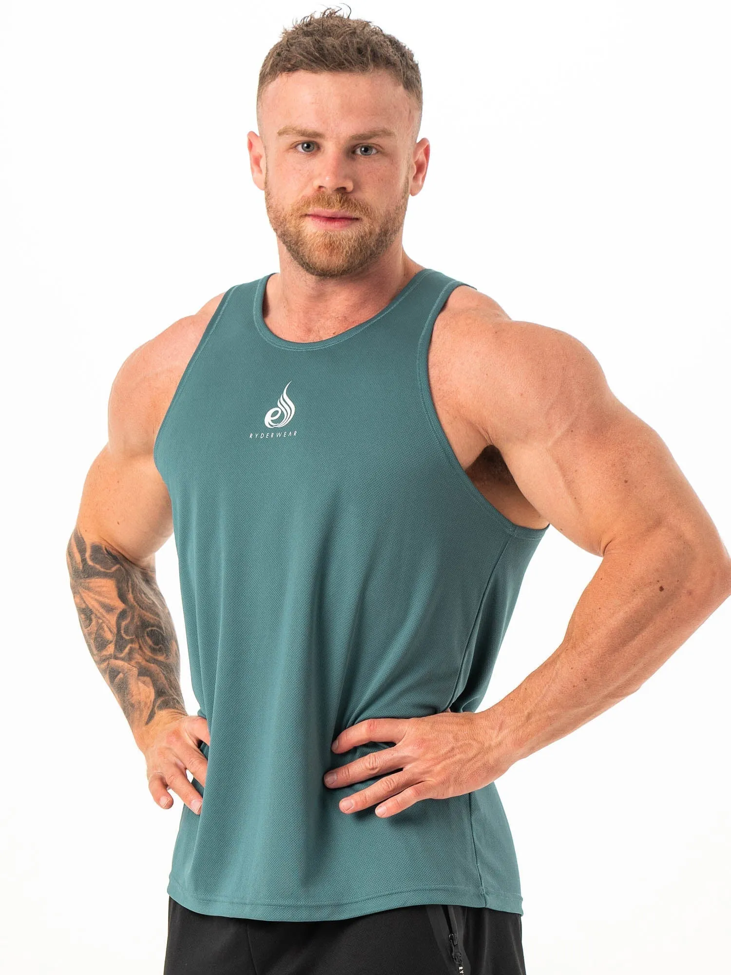 Heighten Mesh Regular Tank - Petrol sold by Ryderwear product image thumbnail 3