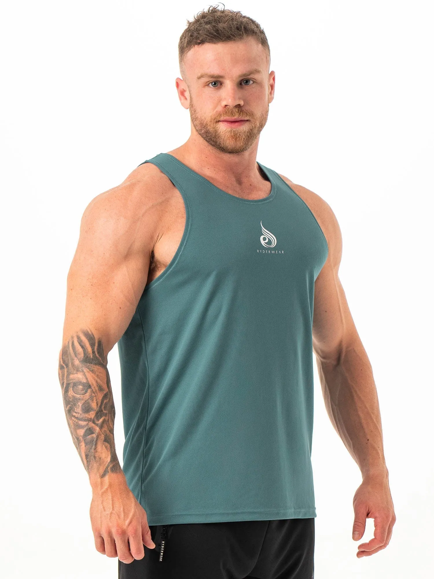 Heighten Mesh Regular Tank - Petrol sold by Ryderwear product image thumbnail 4