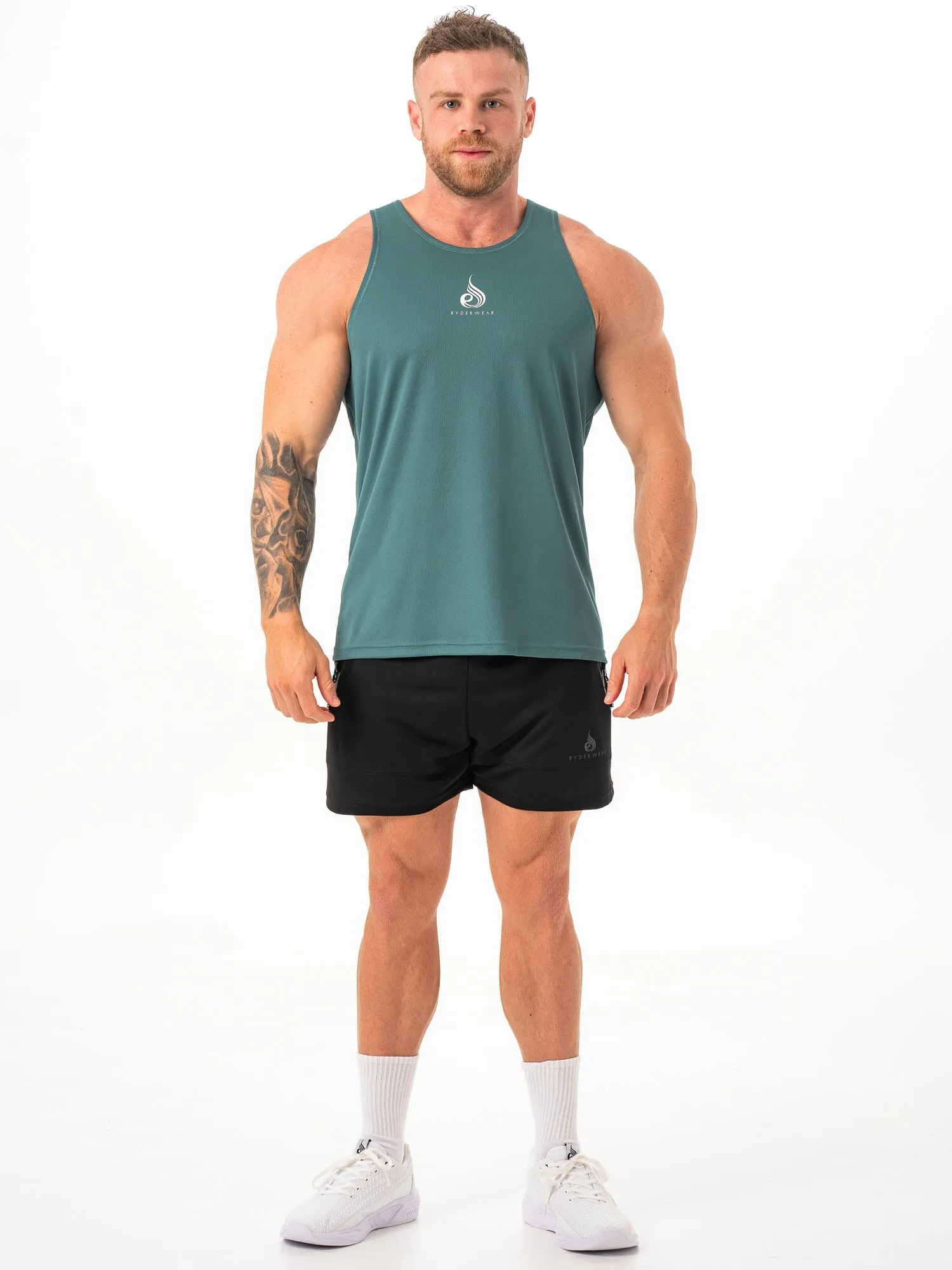 Heighten Mesh Regular Tank - Petrol sold by Ryderwear product image thumbnail 5