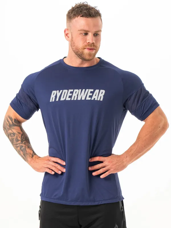 Flex Mesh T-Shirt -Navy sold by Ryderwear