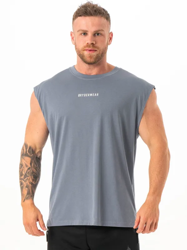 Pursuit Muscle Tank - Steel Blue sold by Ryderwear