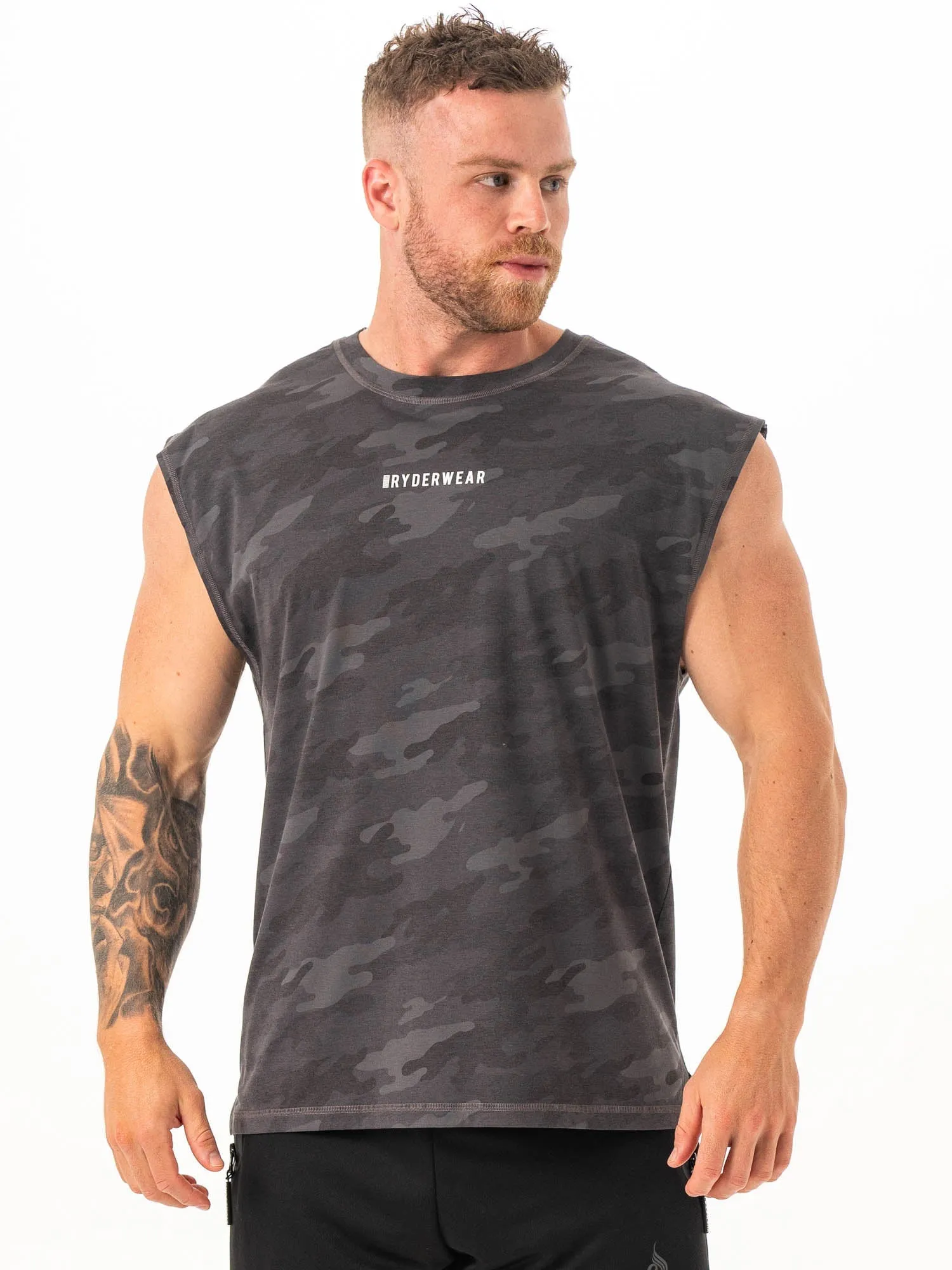 Pursuit Muscle Tank - Black Camo sold by Ryderwear