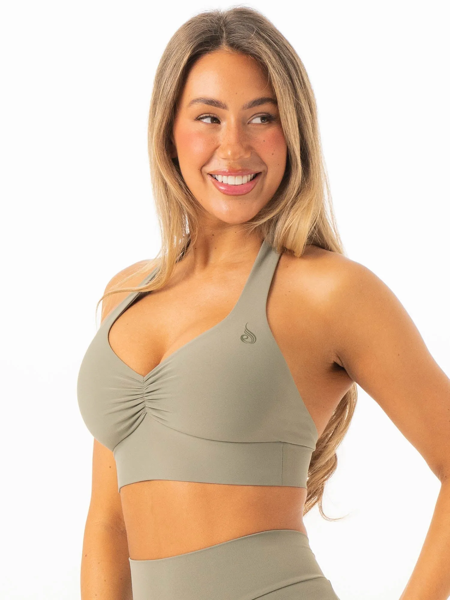 NKD Scrunch Halter Bra - Khaki sold by Ryderwear product image thumbnail 3